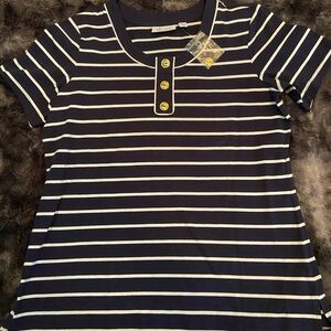 Navy and White Striped Shirt